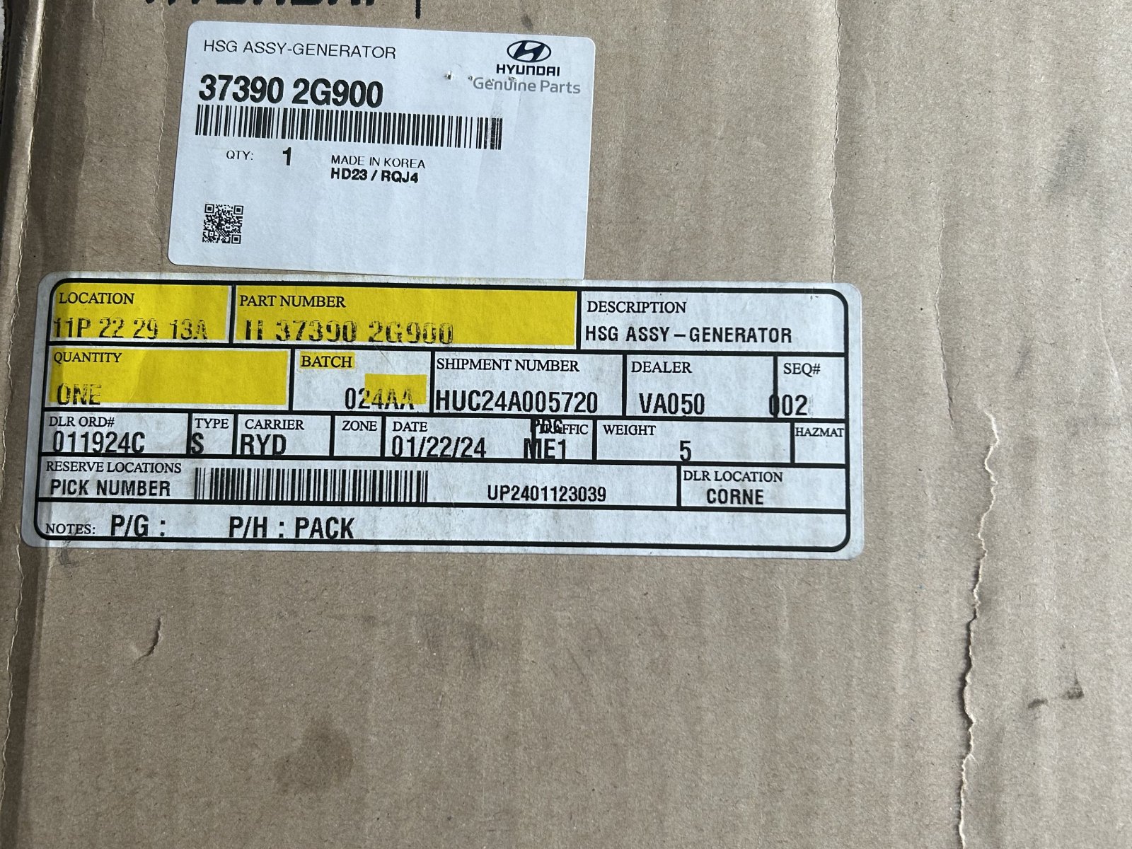 Brand New Alternator for Hyundai