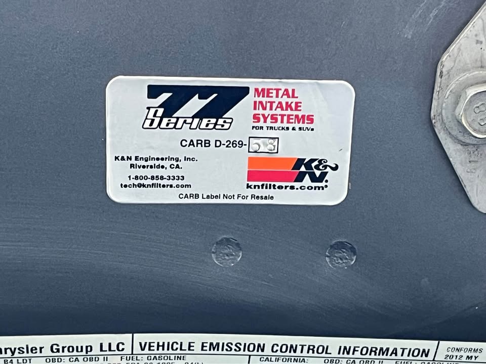 2012 Ram 1500 5.7 K&N Cold Air Intake system