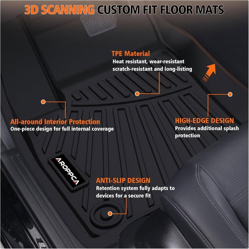 Car Floor Mats Cargo Liner w/Backrest Mat for 2025 2026 Nissan Armada/Infiniti QX80 8 Seats