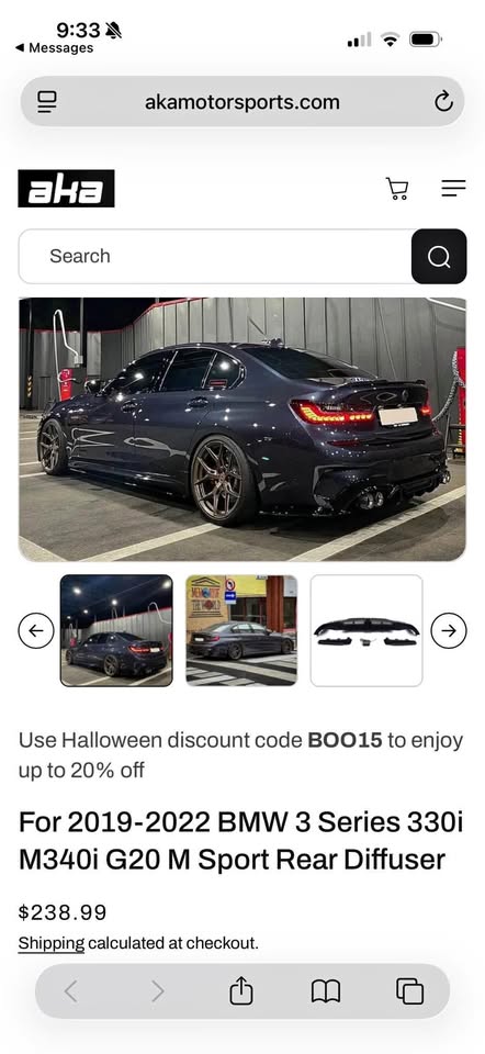 M340i Rear carbon fiber diffuser
