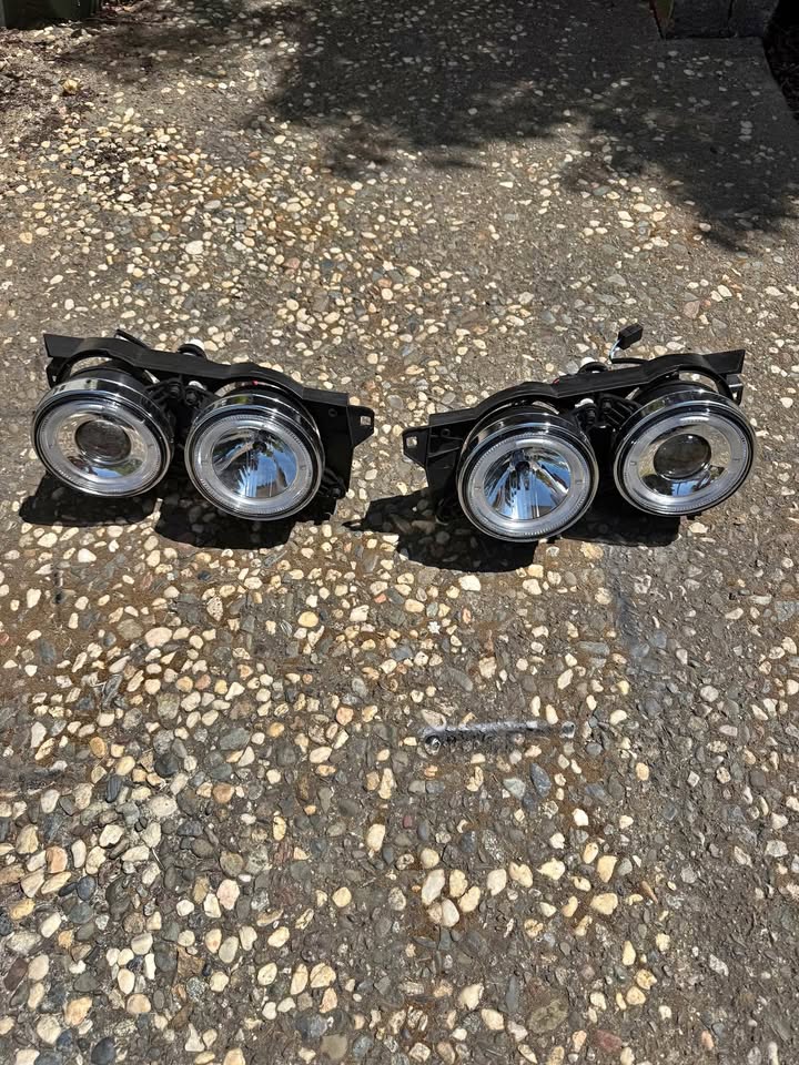 E34 chrome halo headlights