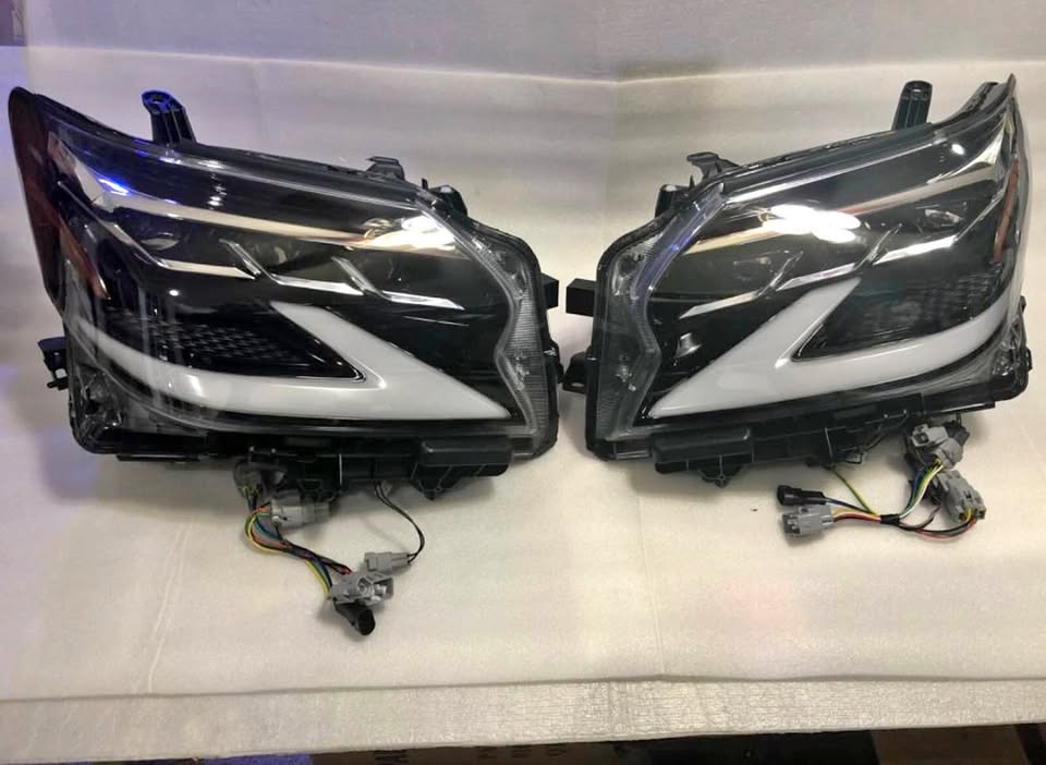 PAIR LEXUS GX460 HEADLIGHTS LEFT RIGHT LED LUXURY PKG TRIPLE BEAM